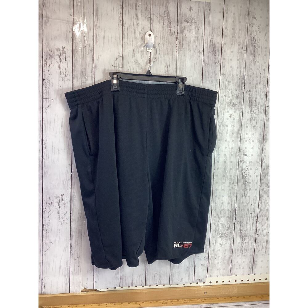 POLO SPORT RALPH LAUREN 67 ATHLETICS BLACK EMBROIDERED SHORTS SIZE XXL - Picture 2 of 5